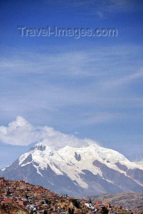 bolivia96: La Paz, Bolivia: Nevado Illimani, peak 6,438 metres, on mount llimani, Cordillera Real, Eastern range of the Andes - southern suburbs - photo by M.Torres - (c) Travel-Images.com - Stock Photography agency - Image Bank