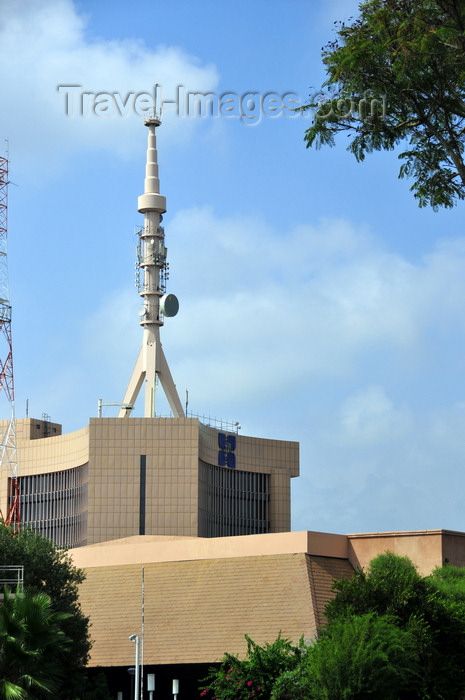 botswana48: Gaborone, South-East District, Botswana: Megaleng building with large antenna - Botswana Telecommunication Corporation - Government Enclave - photo by M.Torres - (c) Travel-Images.com - Stock Photography agency - Image Bank