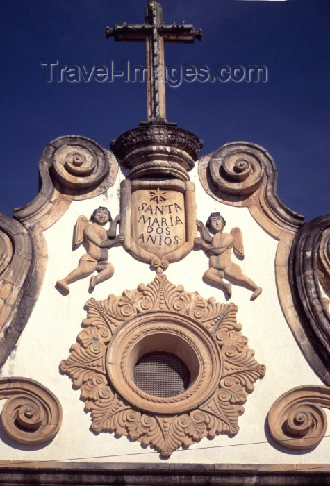 brazil118: Penedo,  Alagoas, Brazil / Brasil: church of St Mary - pediment detail / igreja de Santa Maria dos Anjos - frontão - photo by F.Rigaud - (c) Travel-Images.com - Stock Photography agency - Image Bank