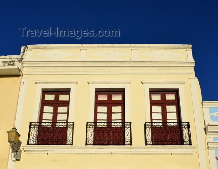 brazil185: Olinda, Pernambuco, Brazil: sunny colonial facade with very narrow balconies on Rua de São bento - photo by M.Torres - (c) Travel-Images.com - Stock Photography agency - Image Bank