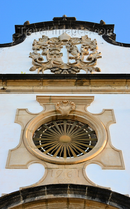 brazil186: Olinda, Pernambuco, Brazil: Church and Monastery of St Benedict - gable with oculus and the Benedictine coat of arms - Mosteiro de São Bento - Portuguese baroque - Historic Centre of the Town of Olinda, UNESCO World Heritage Site - photo by M.Torres - (c) Travel-Images.com - Stock Photography agency - Image Bank