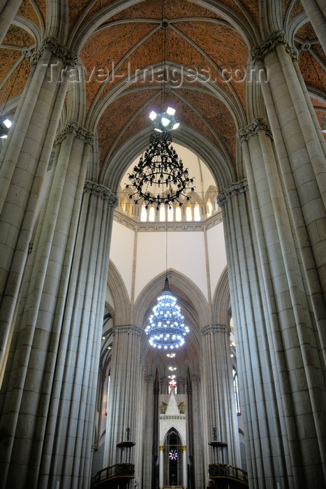 brazil210: São Paulo, Brazil: the cathedral - designed in the shape of a Latin cross church with a five-aisled nave - tetrapartite ribbed vault - Praça da Sé - Neo-Gothic style, designed in 1912 by the German architect Maximillian Hehl - São Paulo See Metropolitan Cathedral - photo by M.Torres - (c) Travel-Images.com - Stock Photography agency - Image Bank