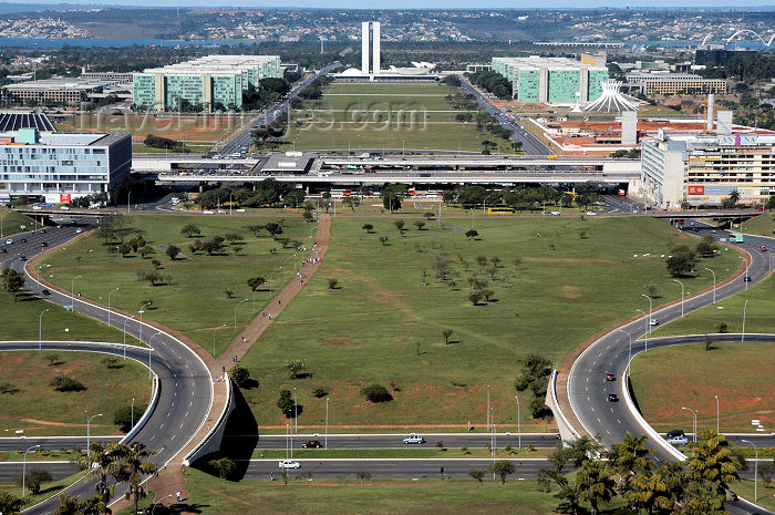 brazil341: Brazil / Brasil - Brasilia: view from the TV tower - ministries - Espanada dos Ministérios - photo by M.Alves - (c) Travel-Images.com - Stock Photography agency - Image Bank