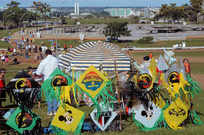 brazil342: Brazil / Brasil - Brasilia: souvenir kites by the television tower / pipa, cafifa, papagaio, pandorga ou arraia - photo by M.Alves - (c) Travel-Images.com - Stock Photography agency - Image Bank