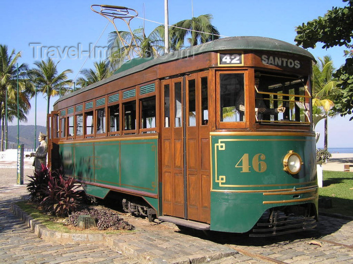 brazil402: Brazil / Brasil -  Santos - SP: old tram / velho bonde - 42, para Santos - photo by Captain Peter - (c) Travel-Images.com - Stock Photography agency - Image Bank