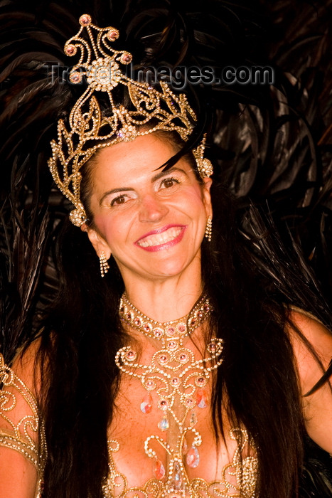 brazil450: Rio de Janeiro, RJ, Brasil / Brazil: generous smile from the queen of the drums section - Carnival dancer - Mocidade Independente de Padre Miguel samba school / rainha de bateria  - escola de samba Mocidade Independente de Padre Miguel - photo by D.Smith - (c) Travel-Images.com - Stock Photography agency - Image Bank