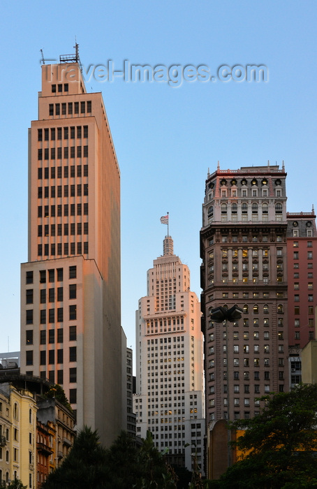 brazil494: São Paulo, Brazil: historical skyscrapers on the Finantial district - Banco do Brasil building (L), Banespa / Altino Arantes tower (C) and Martinelli building (R) Praça Antônio Prado square - photo by M.Torres - (c) Travel-Images.com - Stock Photography agency - Image Bank