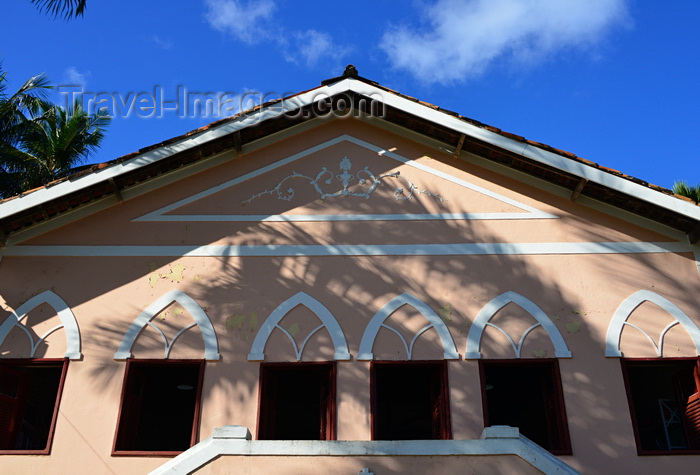 brazil498: Olinda, Pernambuco, Brazil: facade of the Olinda Public Library - windows with arches and palm tree shadow - Avenida da Liberdade, Praça do Carmo - photo by M.Torres - (c) Travel-Images.com - Stock Photography agency - Image Bank