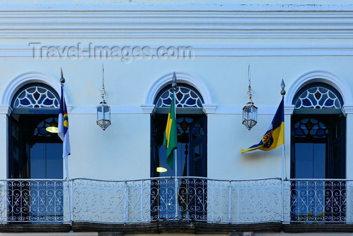brazil524: Olinda, Pernambuco, Brazil: city hall balcony with flags, former palace of the Portuguese governors of Brazil - Prefeitura Municipal de Olinda - photo by M.Torres - (c) Travel-Images.com - Stock Photography agency - Image Bank