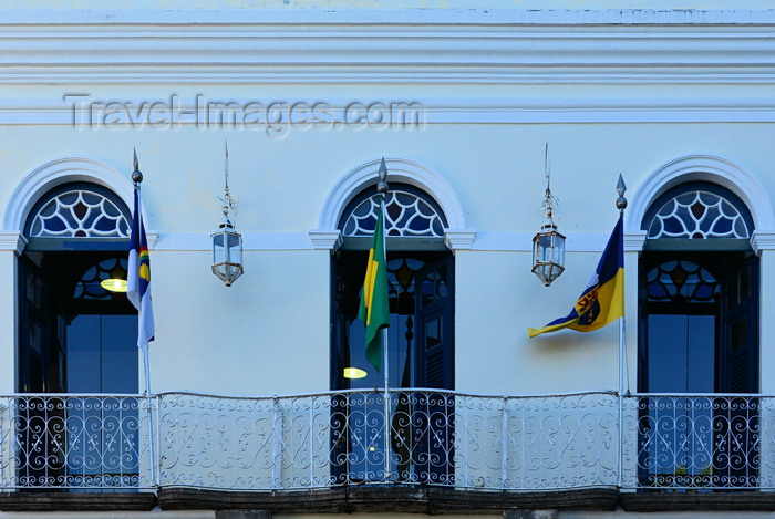 brazil524: Olinda, Pernambuco, Brazil: city hall balcony with flags, former palace of the Portuguese governors of Brazil - Prefeitura Municipal de Olinda - photo by M.Torres - (c) Travel-Images.com - Stock Photography agency - Image Bank