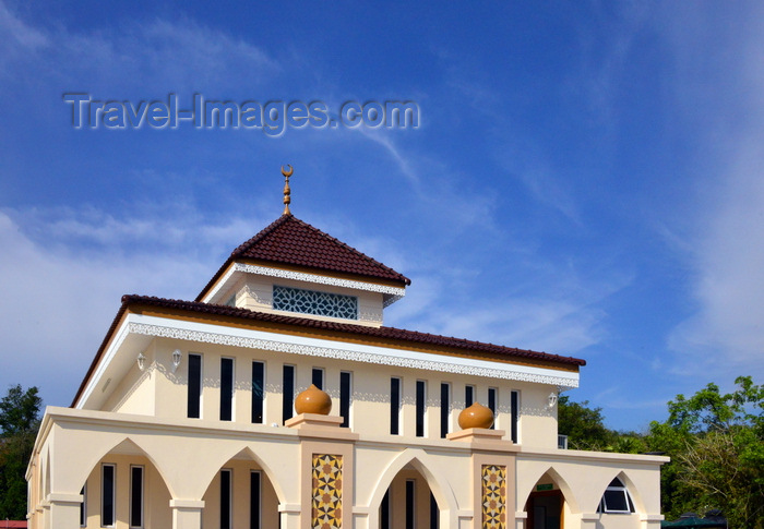 brunei84: Bandar Seri Begawan, Brunei Darussalam: waterfront mosque, on McArthur street - tiled roofs with ornate eaves - photo by M.Torres - (c) Travel-Images.com - Stock Photography agency - Image Bank