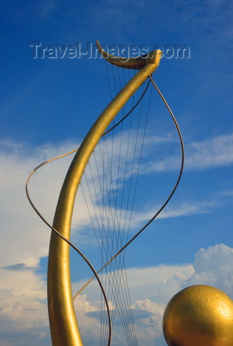 brunei85: Bandar Seri Begawan, Brunei Darussalam: Mercu Dirgahayu 60 Monument against the sky - number 60 in Arabic - celebrates the 60th birthday of Sultan Haji Hassanal Bolkiah - photo by M.Torres - (c) Travel-Images.com - Stock Photography agency - Image Bank