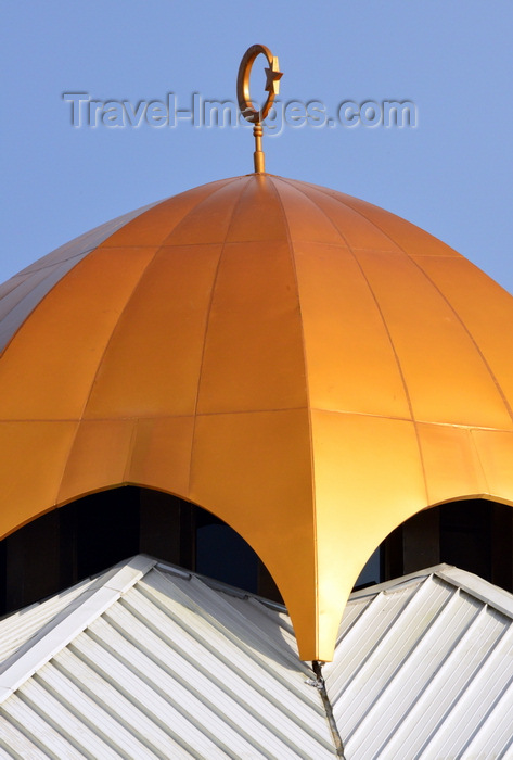 brunei94: Bandar Seri Begawan, Brunei Darussalam: golden dome of the Al-Muhtadee Billah Mosque - Kampong Sungai Kebun water village - photo by M.Torres - (c) Travel-Images.com - Stock Photography agency - Image Bank