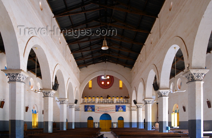 burkina-faso36: Ouagadougou, Burkina Faso: white and blue interior of the Catholic Cathedral of the Immaculate Conception of Ouagadougou / Cathédrale de l'Immaculée-Conception de Ouagadougou - photo by M.Torres - (c) Travel-Images.com - Stock Photography agency - Image Bank