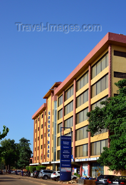 burkina-faso50: Ouagadougou, Burkina Faso: Hage center façade, Hage Group, construction specialists - photo by M.Torres - (c) Travel-Images.com - Stock Photography agency - Image Bank