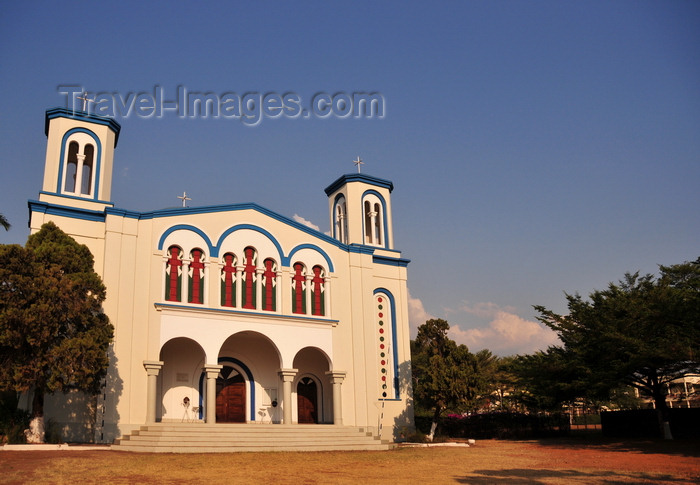 burundi15: Bujumbura, Burundi: St. George's Greek Orthodox Church - façade and garden - Greek Orthodox Patriarchate of Alexandria and All Africa - photo by M.Torres - (c) Travel-Images.com - Stock Photography agency - Image Bank