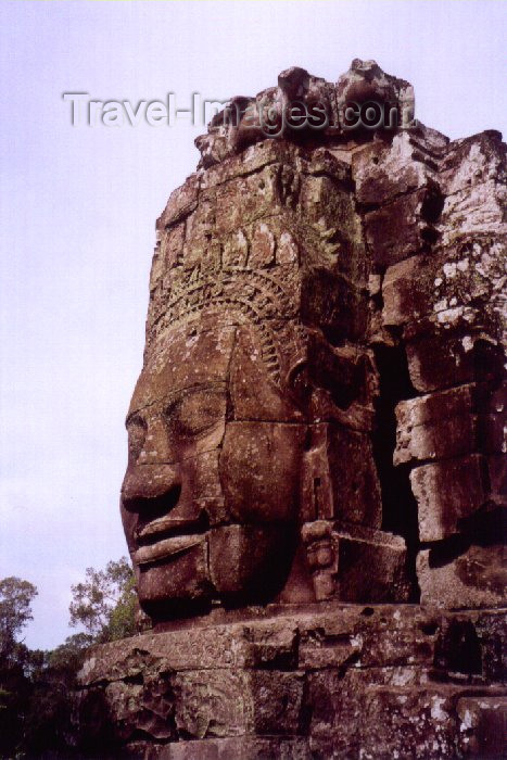 cambodia42: Angkor, Cambodia / Cambodge: Avalokitesvara smiles at the Bayon - Angkor Thom - photo by Miguel Torres - (c) Travel-Images.com - Stock Photography agency - Image Bank