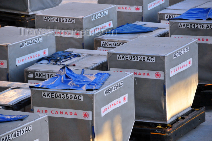 canada19: Mississauga, Ontario, Canada: Air freight containers - Air Canada - Toronto Pearson airport - unit load device or ULD - photo by M.Torres - (c) Travel-Images.com - Stock Photography agency - Image Bank