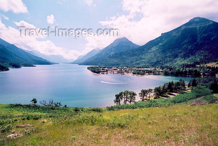 canada210: Canada / Kanada - Waterton Lakes NP, Alberta: Upper Waterton lake and Waterton town - Unesco world heritage site - photo by M.Torres - (c) Travel-Images.com - Stock Photography agency - Image Bank