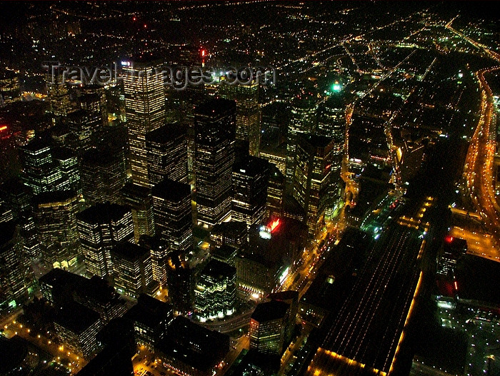 canada274: Toronto, Ontario, Canada / Kanada: Financial District and Union Station rail terminal area - nocturnal - photo by R.Grove - (c) Travel-Images.com - Stock Photography agency - Image Bank