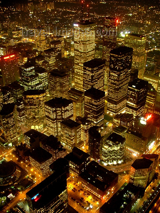 canada275: Toronto, Ontario, Canada / Kanada: skyscrapers - Financial district - nocturnal photo - photo by R.Grove - (c) Travel-Images.com - Stock Photography agency - Image Bank