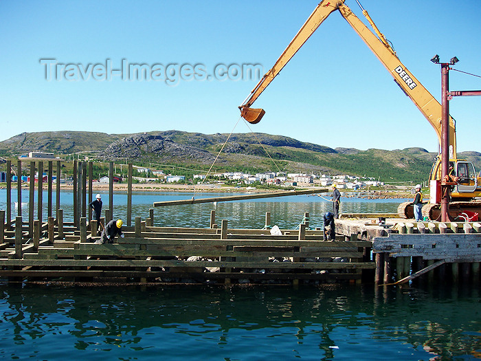 canada326: Canada / Kanada - Nain (Labrador): docks - backhoe - photo by B.Cloutier - (c) Travel-Images.com - Stock Photography agency - Image Bank