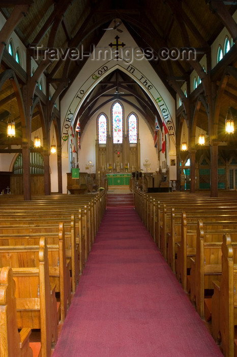 canada412: Interior view showing wooden roof structure based on the hull of a boat in the Digby Anglican Church in Digby, Nova Scotia, Canada - photo by D.Smith - (c) Travel-Images.com - Stock Photography agency - Image Bank