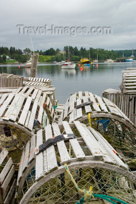 canada457: Scenic view of the old lobster traps in the harbour at Chester, Nova Scotia, Canada - photo by D.Smith - (c) Travel-Images.com - Stock Photography agency - Image Bank