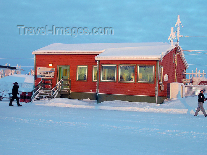 canada526: Fort Good Hope, Northwest Territories, Canada: Canadian building in snowy winter - photo by Air West Coast - (c) Travel-Images.com - Stock Photography agency - Image Bank