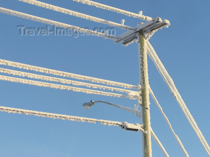 canada528: Yellowknife, Northwest Territories, Canada: frozen telephone wires in Canada - photo by Air West Coast - (c) Travel-Images.com - Stock Photography agency - Image Bank