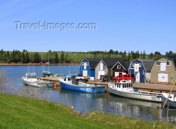 canada538: Canada - Prince Edward Island: pier with boat sheds - photo by J.Cave - (c) Travel-Images.com - Stock Photography agency - Image Bank