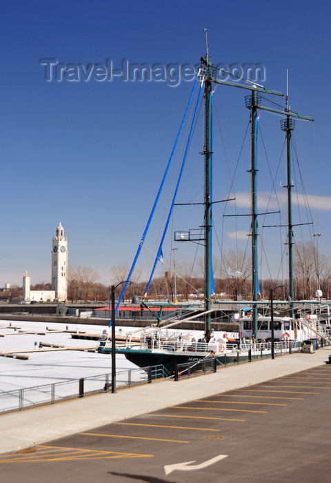 canada612: Montreal, Quebec, Canada: tallship Sedna IV at the Yacht Club de Montreal - YCMI - marina and Sailors' Memorial Tower - Quai de l'Horloge /  Clock Tower Quay - Vieux-Port - photo by M.Torres - (c) Travel-Images.com - Stock Photography agency - Image Bank