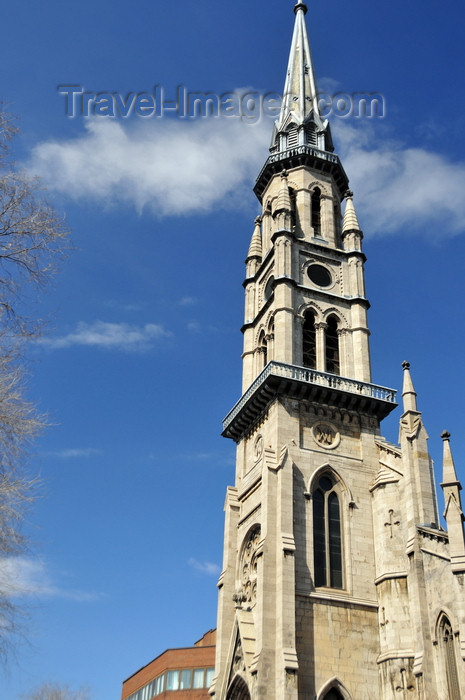 canada624: Montreal, Quebec, Canada: the city's tallest bell tower - Saint-Jacques church - architects John Ostell and Victor Bourgeau - Rue Saint-Denis - photo by M.Torres - (c) Travel-Images.com - Stock Photography agency - Image Bank