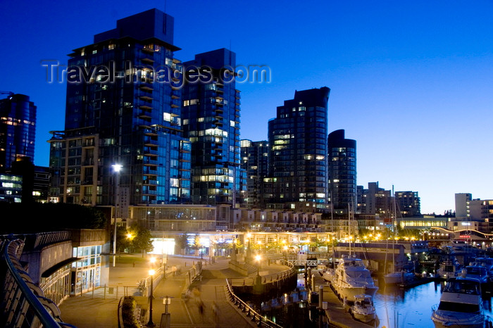 canada660: Vancouver, BC, Canada: Coal Harbour condominium and waterfront development in Coal Harbour - nocturnal - photo by D.Smith - (c) Travel-Images.com - Stock Photography agency - Image Bank