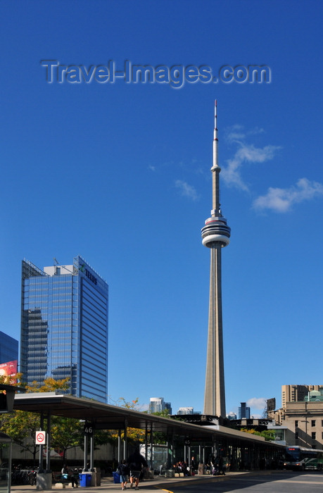 canada712: Toronto, Ontario, Canada: CN Tower and Telus Tower - seen from the GO bus terminal at Union Station - photo by M.Torres - (c) Travel-Images.com - Stock Photography agency - Image Bank