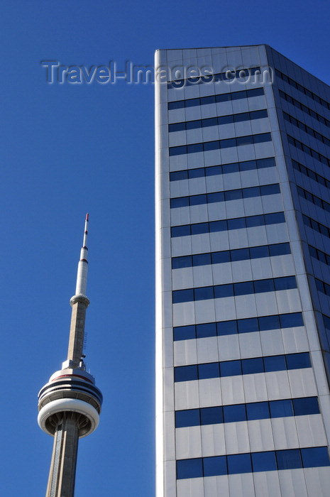 canada730: Toronto, Ontario, Canada: CN Tower and Citibank Place - designed by John B. Parkin Associates - Front Street West - photo by M.Torres - (c) Travel-Images.com - Stock Photography agency - Image Bank