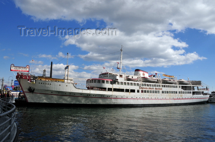 canada736: Toronto, Ontario, Canada: MS Jadran, an old Jugoslav ship, left the Adriatric to become Captain John's Seafood Restaurant - Queen's Quay - Toronto's historic waterfront - photo by M.Torres - (c) Travel-Images.com - Stock Photography agency - Image Bank