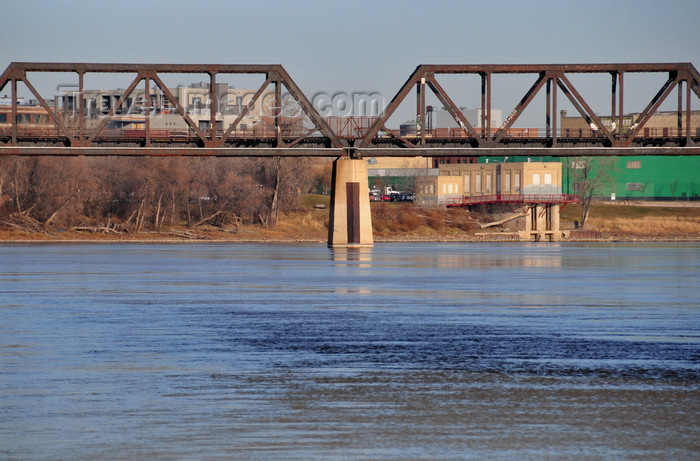 canada761: Winnipeg, Manitoba, Canada: CPR Redditt Bridge - CN railway bridge - steel trusses over the Red river - photo by M.Torres - (c) Travel-Images.com - Stock Photography agency - Image Bank