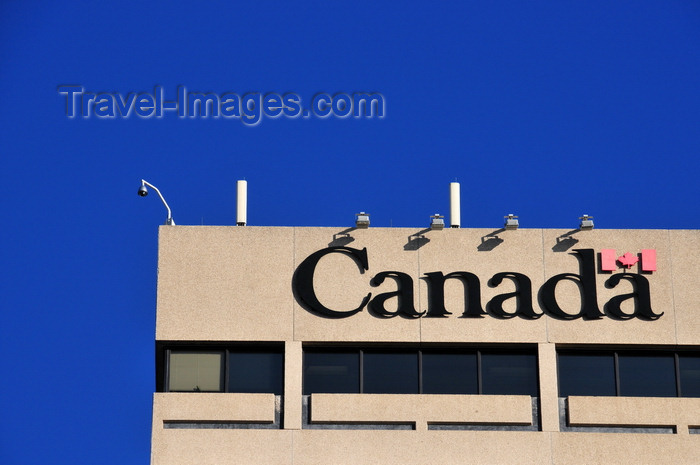 canada801: Winnipeg, Manitoba, Canada: 'Canada' sign - top of the Canadian Grain Commission Building - Main Street - photo by M.Torres - (c) Travel-Images.com - Stock Photography agency - Image Bank