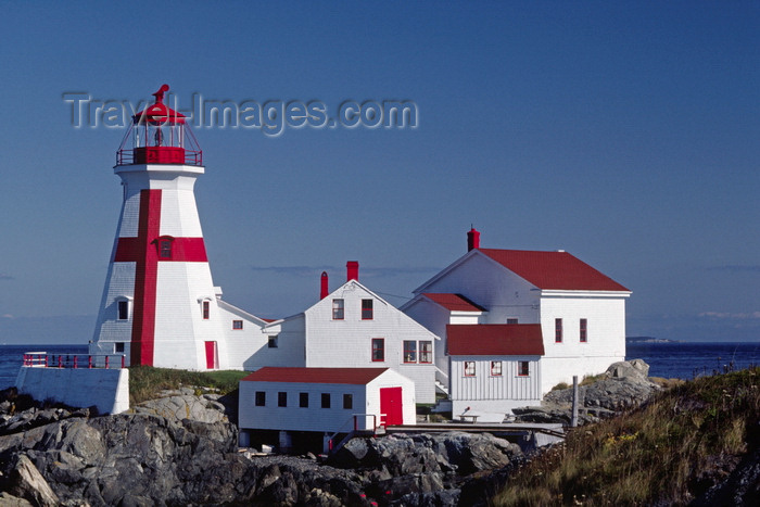 canada811: Campobello Island, New Brunswick, Canada: East Quoddy Head Lighthouse is painted with the Cross of St. George - English flag motive - photo by C.Lovell - (c) Travel-Images.com - Stock Photography agency - Image Bank