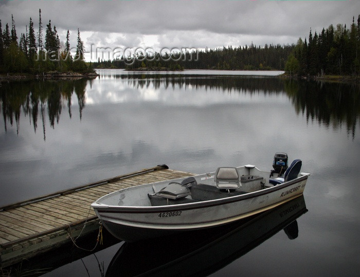 canada83: Canada / Kanada - Saskatchewan: fishing boat - reflections in the water - photo by M.Duffy - (c) Travel-Images.com - Stock Photography agency - Image Bank