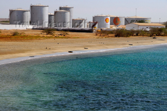 capeverde42: Palmeira, Sal island / Ilha do Sal - Cape Verde / Cabo Verde: fuel tanks - oil depot near Palmeira harbour - photo by E.Petitalot - (c) Travel-Images.com - Stock Photography agency - Image Bank