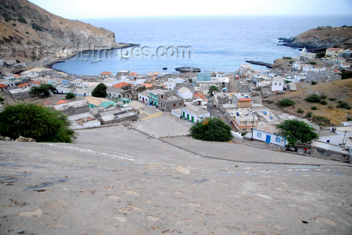 capeverde78: Fajã de Agua, Brava island - Cape Verde / Cabo Verde: small bay - town and harbour from above - photo by E.Petitalot - (c) Travel-Images.com - Stock Photography agency - Image Bank