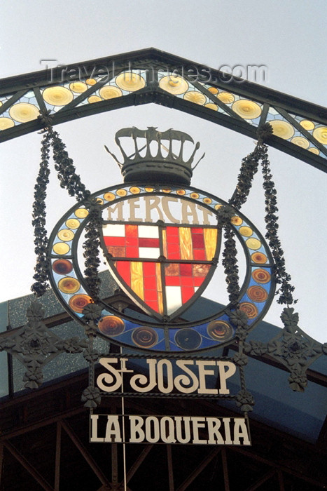 catalon102: Catalonia - Barcelona: Mercat St. Josep - La Boqueria - coat of arms - photo by M.Bergsma - (c) Travel-Images.com - Stock Photography agency - Image Bank