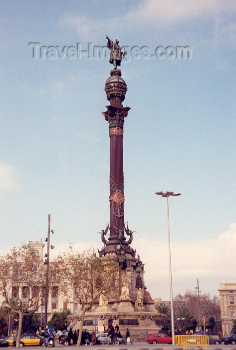 catalon14: Catalonia - Barcelona: Chistopher Columbus monument / monumento a Cristobal Colon - pointing the way to America - photo by Miguel Torres - (c) Travel-Images.com - Stock Photography agency - Image Bank