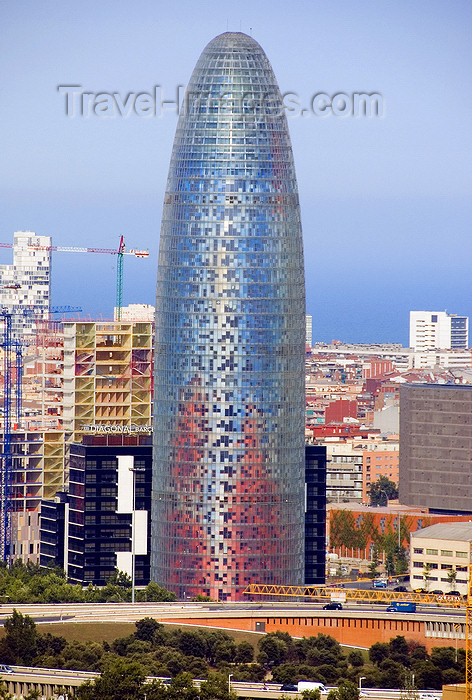 catalon147: Barcelona, Catalonia: Agbar Tower - Torre Agbar - Jean Nouvel's mark on Barcelona's skyline - 'el supositori' - Poblenou, Sant Martí district - photo by B.Henry - (c) Travel-Images.com - Stock Photography agency - Image Bank