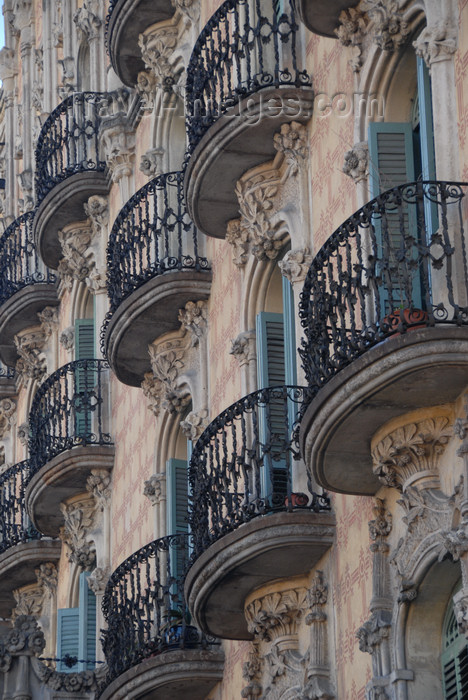 catalon151: Barcelona, Catalonia: building facade - balconies - photo by T.Marshall - (c) Travel-Images.com - Stock Photography agency - Image Bank