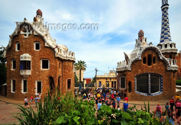 catalon188: Barcelona, Catalonia: entrance pavilions - Park Güell by Antoni Gaudí, Carmel Hill, La Salut, Gràcia district - UNESCO World Heritage Site - photo by M.Torres - (c) Travel-Images.com - Stock Photography agency - Image Bank