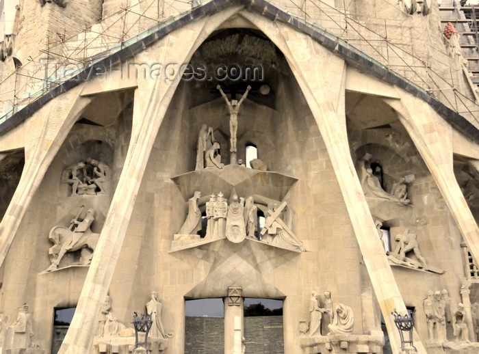 catalon193: Barcelona, Catalonia: Gaudí's Sagrada Familia cathedral - Passion façade, displays the last days of Jesus' life - photo by M.Torres - (c) Travel-Images.com - Stock Photography agency - Image Bank