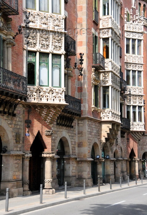 catalon200: Barcelona, Catalonia: Casa Terrades aka Casa de les Punxes, facade on Avinguda Diagonal - architect Josep Puig i Cadafalch, Catalan Modernism, 1905 - Eixample area - photo by M.Torres - (c) Travel-Images.com - Stock Photography agency - Image Bank